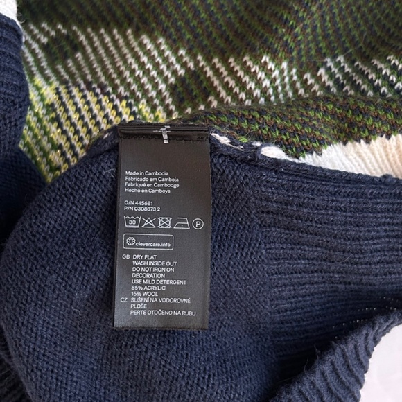 H&M Ugly Christmas Tree Winter Sweater Wool Blend Real Jingle Bells Mens S - Picture 3 of 7